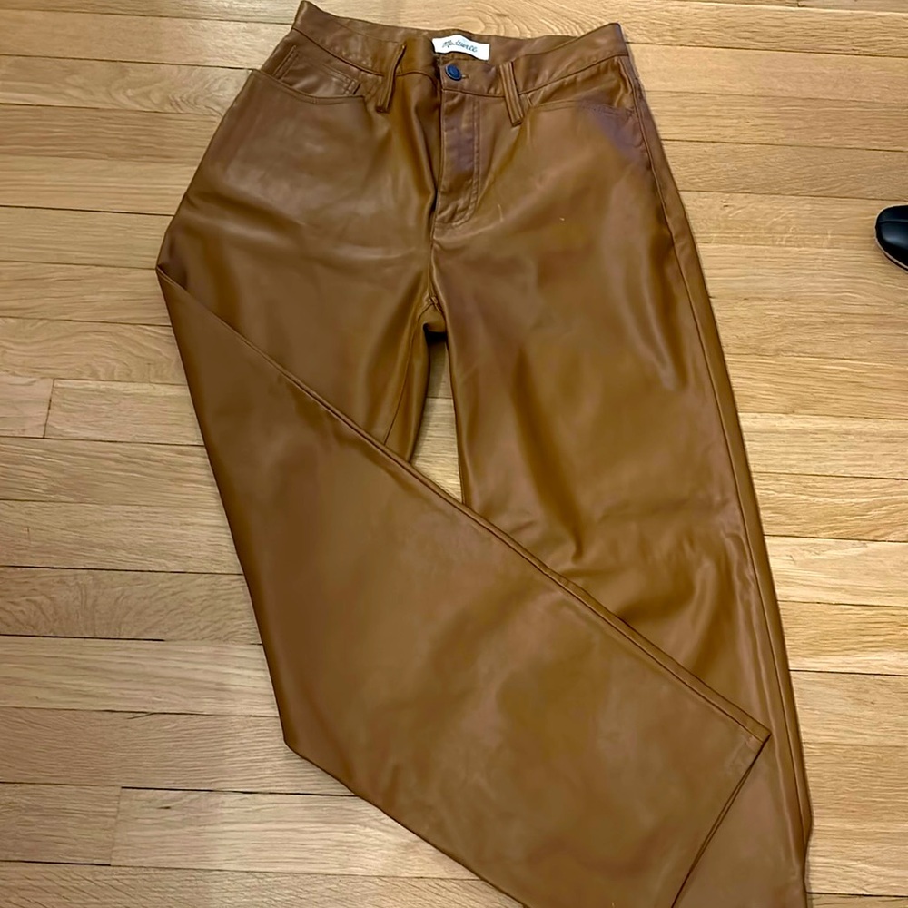 - Madewell Faux Leather Vintage wide Leg - Picture 2 of 10